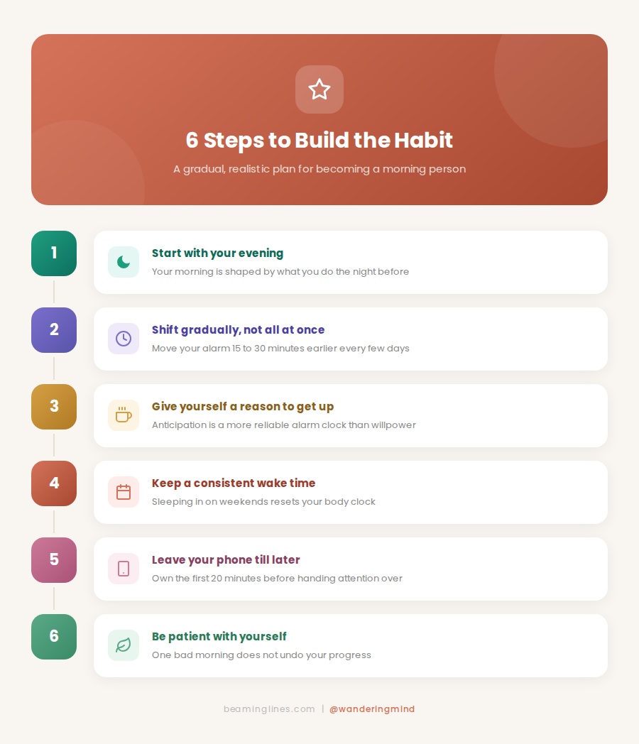 6 steps for wake up early